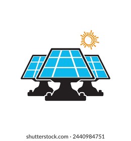 Solar power panel icon logo vector illustration design