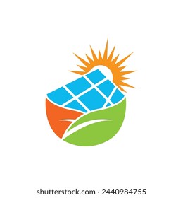 Solar power panel icon logo vector illustration design