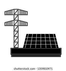 Solar power plant icon. Vector illustration design