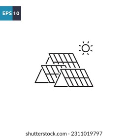 Solar power plant outline icon Vector illustration