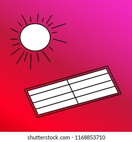 solar power red and pink gradient material white icon minimal design