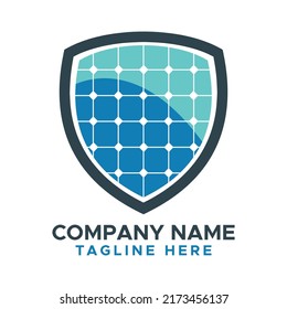 Solar Power Shield Logo Design for Corporate Business 