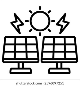 Solar Power Simple Icon Vector Illustration Concept