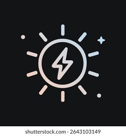 Solar Power Sparkles in the Dark. Icon symbol illustration