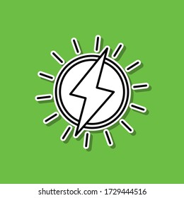 Solar power sticker icon. Simple thin line, outline vector of ecology icons for ui and ux, website or mobile application