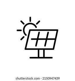 Solar power symbol icon, vector illustration. Conservation saving support and solution. Energy sign and symbol. Isolated on white background. vector illustration flat design. Environment and 