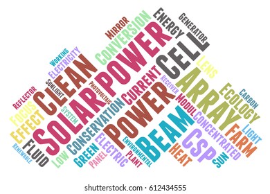 Solar power word cloud typography