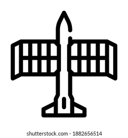 solar powered aircraft line icon vector. solar powered aircraft sign. isolated contour symbol black illustration