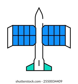 solar powered aircraft line icon vector. solar powered aircraft sign. isolated symbol illustration