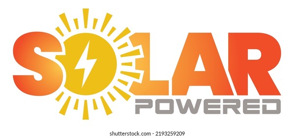 Solar Powered Banner | Renewable Energy and Electricity Graphic