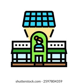 solar powered beauty lab sustainable color icon vector. solar powered beauty lab sustainable sign. isolated symbol illustration