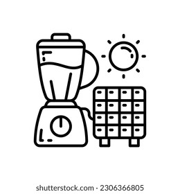 Solar Powered Blender icon in vector. Illustration