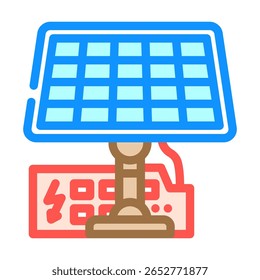 Icono de color con energía solar. Vector con energía solar. Ilustración de símbolo aislado