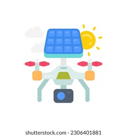 Icono de dron con energía solar en vector. Ilustración