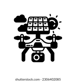 Solar Powered Drone icon in vector. Illustration