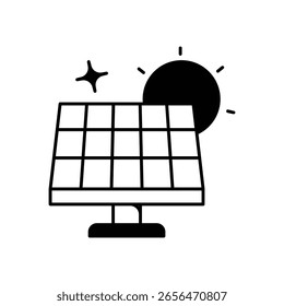 solar powered icon with white background vector stock illustration