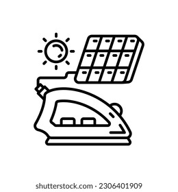 Solar Powered Iron icon in vector. Illustration