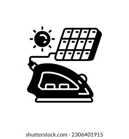 Solar Powered Iron icon in vector. Illustration