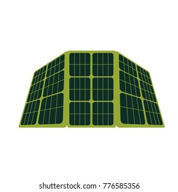 Solar powered lamp. Vector illustration in a flat style.