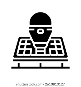 solar powered light eco conscious glyph icon vector. solar powered light eco conscious sign. isolated symbol illustration