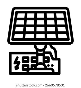 solar powered line icon vector. solar powered sign. isolated contour symbol black illustration