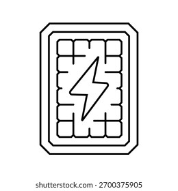 solar powered line icon vector. solar powered sign. isolated contour symbol black illustration
