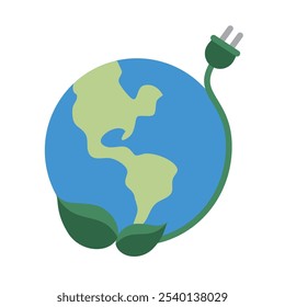 solar powered planet earth isolated