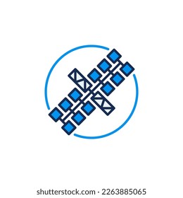farbiges Symbol oder Design-Element mit solarbetriebenem Radiosonde-Vektorkonzept