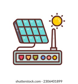 Solar Powered Router icon in vector. Illustration