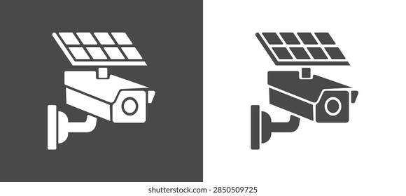 Solar powered security camera icon set