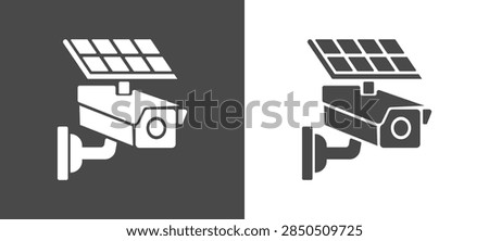 Solar powered security camera icon set