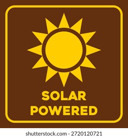 Solar powered sticker, schematic representation of the sun
