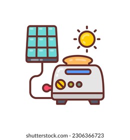 Solar Powered Toaster icon in vector. Illustration