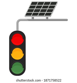 solarbetriebene Ampel. Vektorgrafik