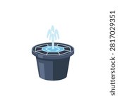 Solar Powered Water Fountain Pump for Garden Bird Bath and Outdoor Pond Decoration Isometric Vector