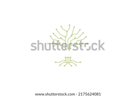 solar punk logo illustration vector atomic chemical element icon combination