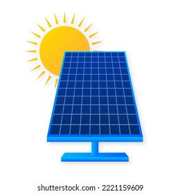 Solar PV panel power plant station. Isometric vector. Vector geometric. Technology concept