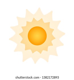 Solar radial pattern Orange abstract banner Sun shape design element with transparent round rays in modern style Decorative isolated solar symbol for creative design of summer spring theme Vector sun