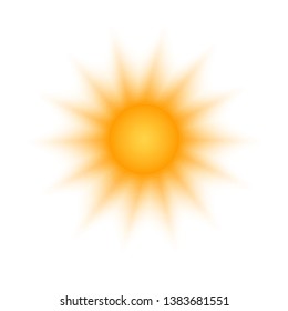Solar radial pattern Orange abstract banner Sun shape design element with transparent round rays in modern style Decorative isolated solar symbol for creative design of summer spring theme Vector sun