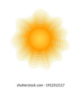 Solar radial pattern Orange abstract banner from lines Sun shape design element with a lines pattern rays Decorative sun icon solar symbol for creative design of summer spring theme Vector solar icon