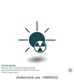 solar radiation icon. Blue sun rays