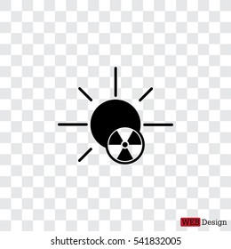 solar radiation icon. Blue sun rays