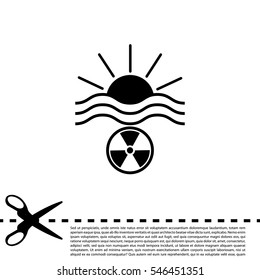 solar radiation icon. Blue sun rays