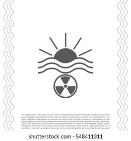 solar radiation icon. Blue sun rays