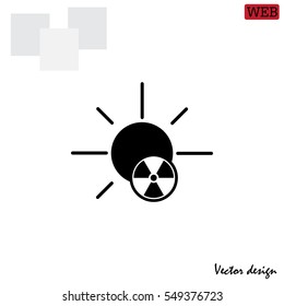 solar radiation icon. Blue sun rays