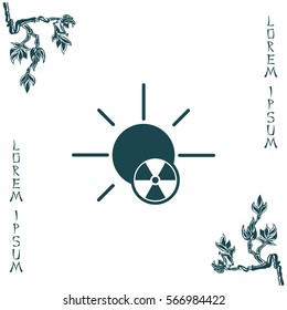solar radiation icon. Blue sun rays