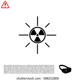 solar radiation icon. Blue sun rays