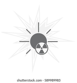 solar radiation icon. Blue sun rays