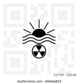 solar radiation icon. Blue sun rays