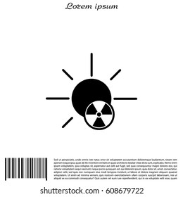 solar radiation icon. Blue sun rays